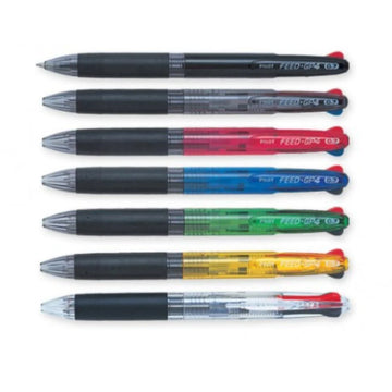 Pilot Feed GP4, 4-Color Retractable Ballpoint Pen, 0.7mm, Assorted Colors
