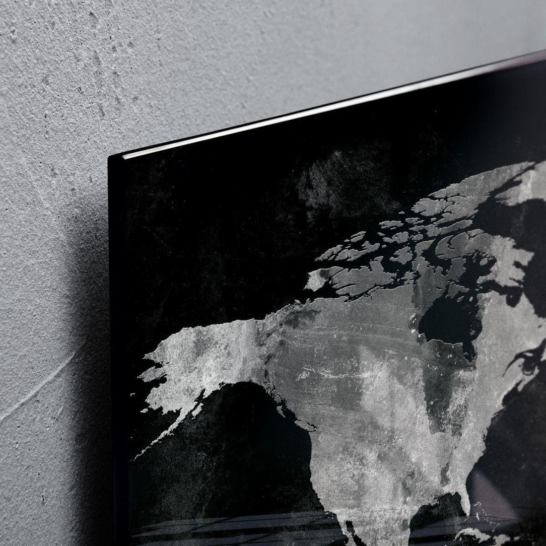 Sigel Magnetic Glass Board ARTVERUM, 130 x 55 cm, World-Map, Black