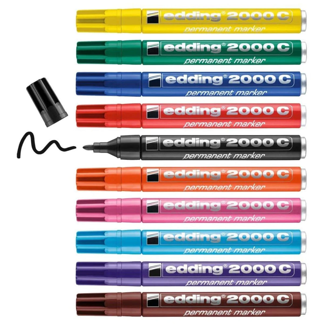 Edding 2000C Permanent Marker Set, 1.5-3mm Bullet Tip, 4/pack