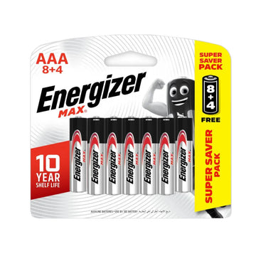 Energizer Alkaline Battery AAA 8+4/pack