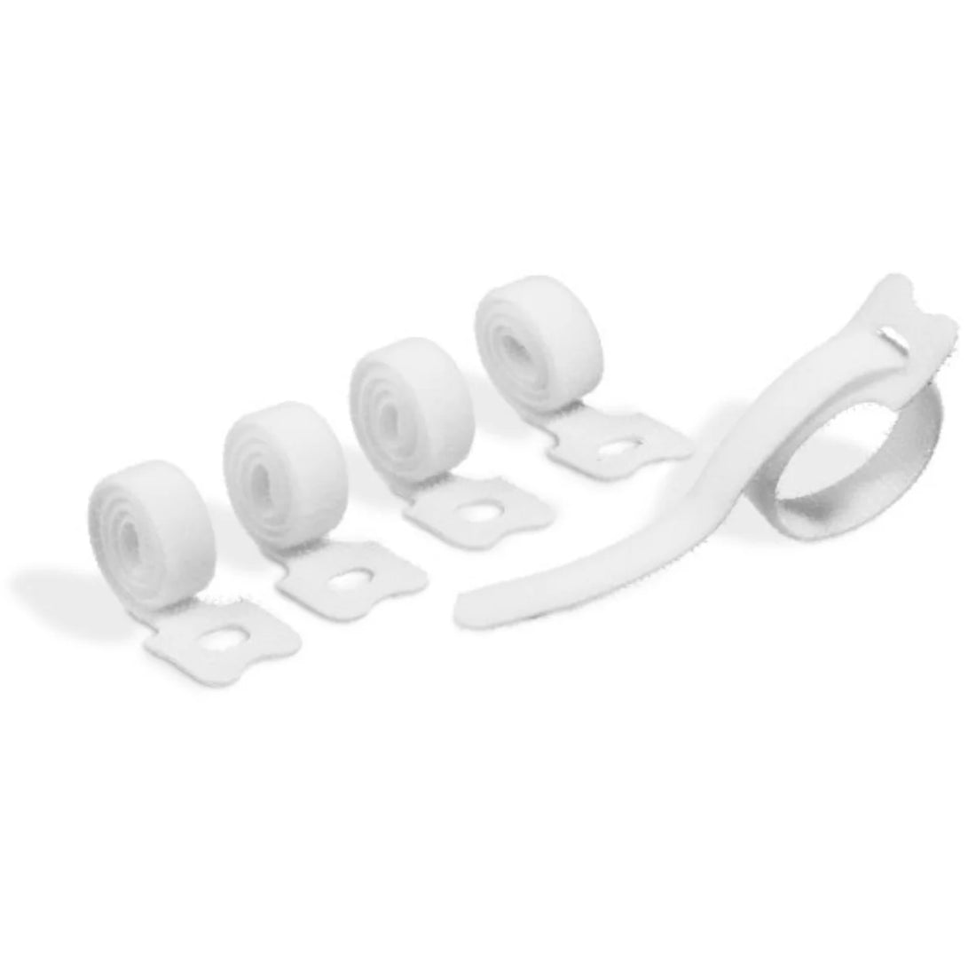 Durable CAVOLINE Hook & Loop Cable Ties, 10 x 200 mm, 5/pack, White