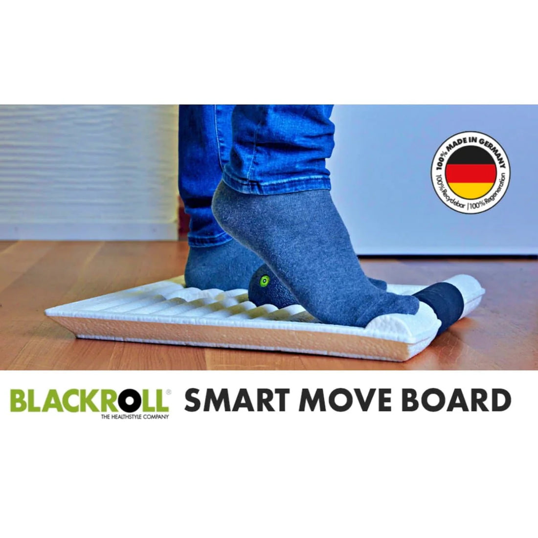 BLACKROLLĀ® SMOOVE BOARD, active board for standing desk, Black/Black
