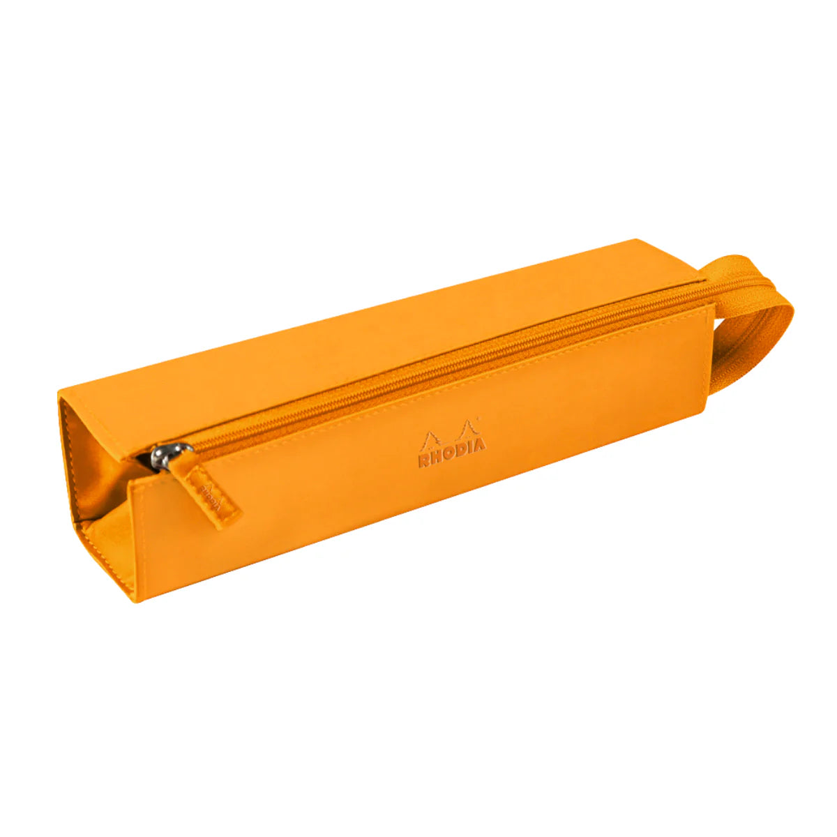 RHODIA rhodiarama Square Pencil Case with Zipper, PU Leather, 230 x 50 mm, Orange