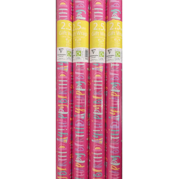 Clairefontaine Gift Wrapping Kraft Paper BIRTHDAY, Assorted, per roll